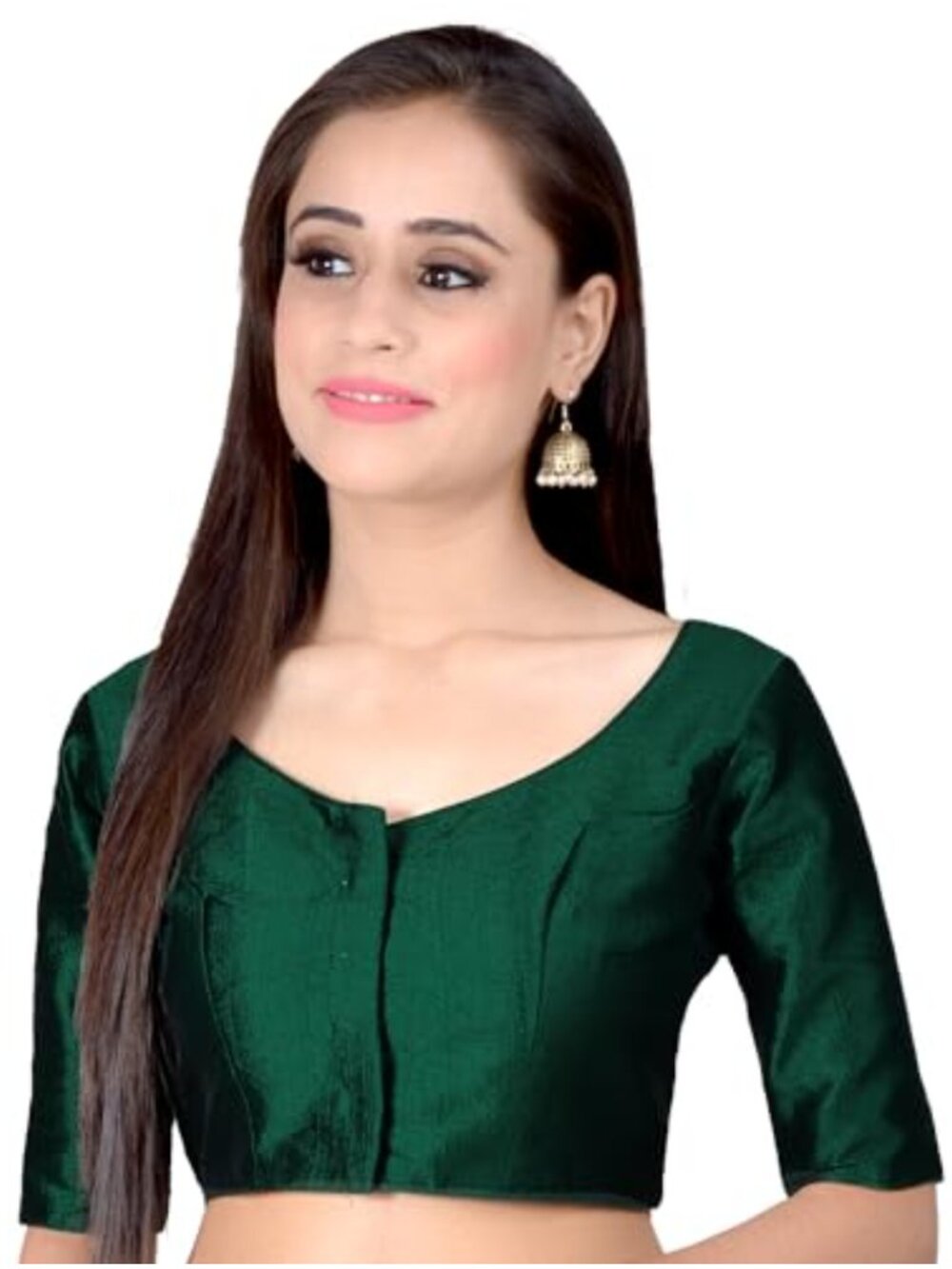 Art Silk Readymade Blouse for Sarees Elbow Sleeve